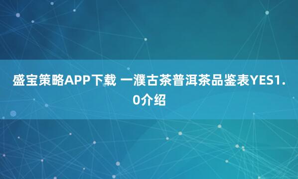 盛宝策略APP下载 一濮古茶普洱茶品鉴表YES1.0介绍