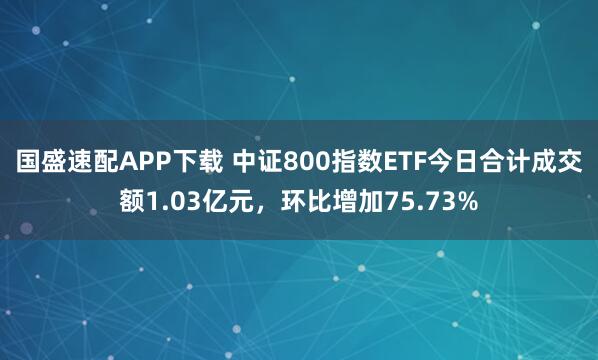 国盛速配APP下载 中证800指数ETF今日合计成交额1.03亿元，环比增加75.73%