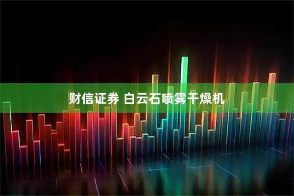 财信证券 白云石喷雾干燥机