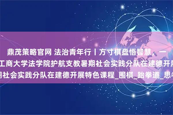 鼎茂策略官网 法治青年行丨方寸棋盘悟智慧，一招一式炼品格——浙江工商大学法学院护航支教暑期社会实践分队在建德开展特色课程_围棋_跆拳道_思考