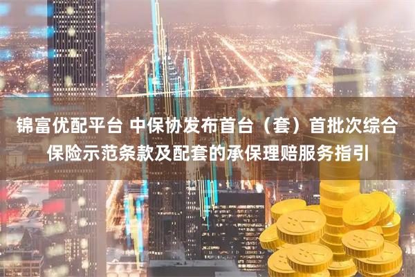 锦富优配平台 中保协发布首台（套）首批次综合保险示范条款及配套的承保理赔服务指引